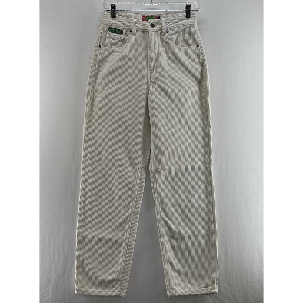 Empyre Tori Corduroy Skate Pants Womens 2 Baggy Zip Fly High Rise Y2K Off-White